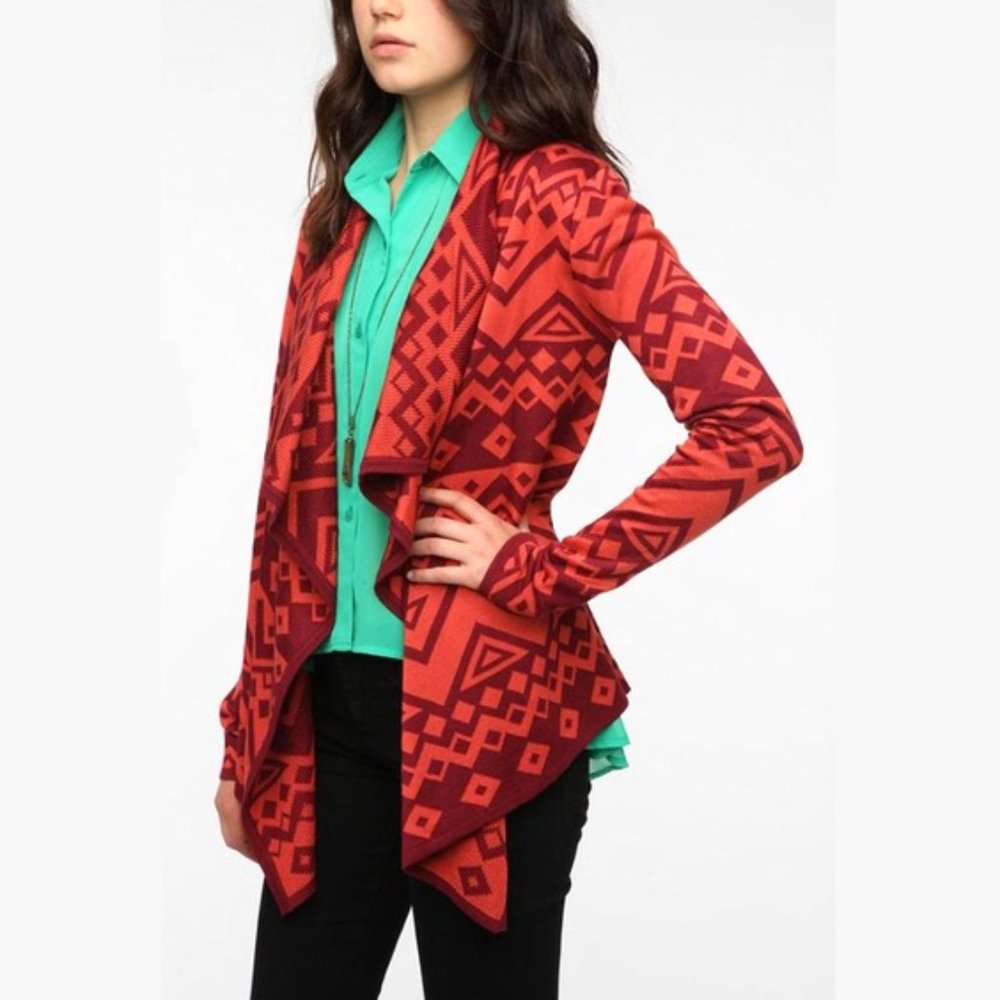 Urban Outfitters Aztec Open Waterfall Sweater